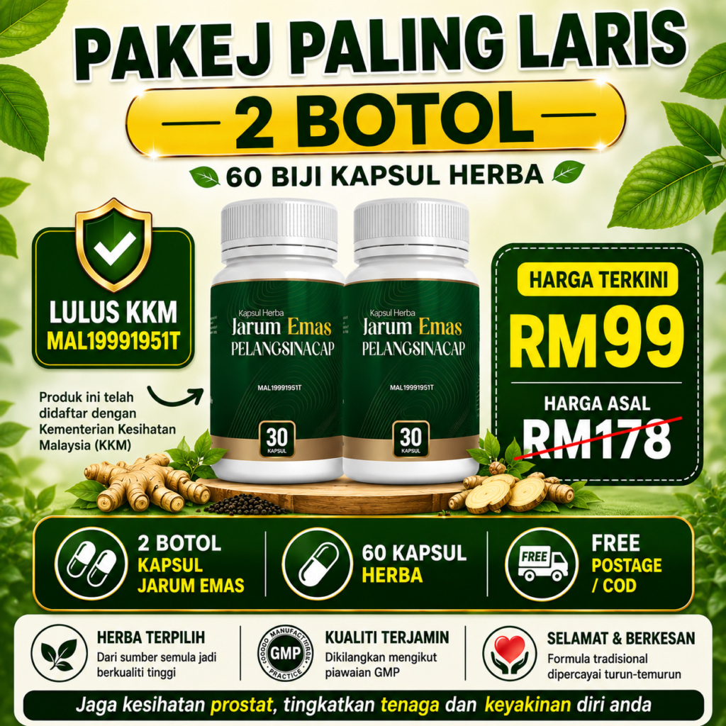 2 Botol Kapsul Jarum Emas - Rm99