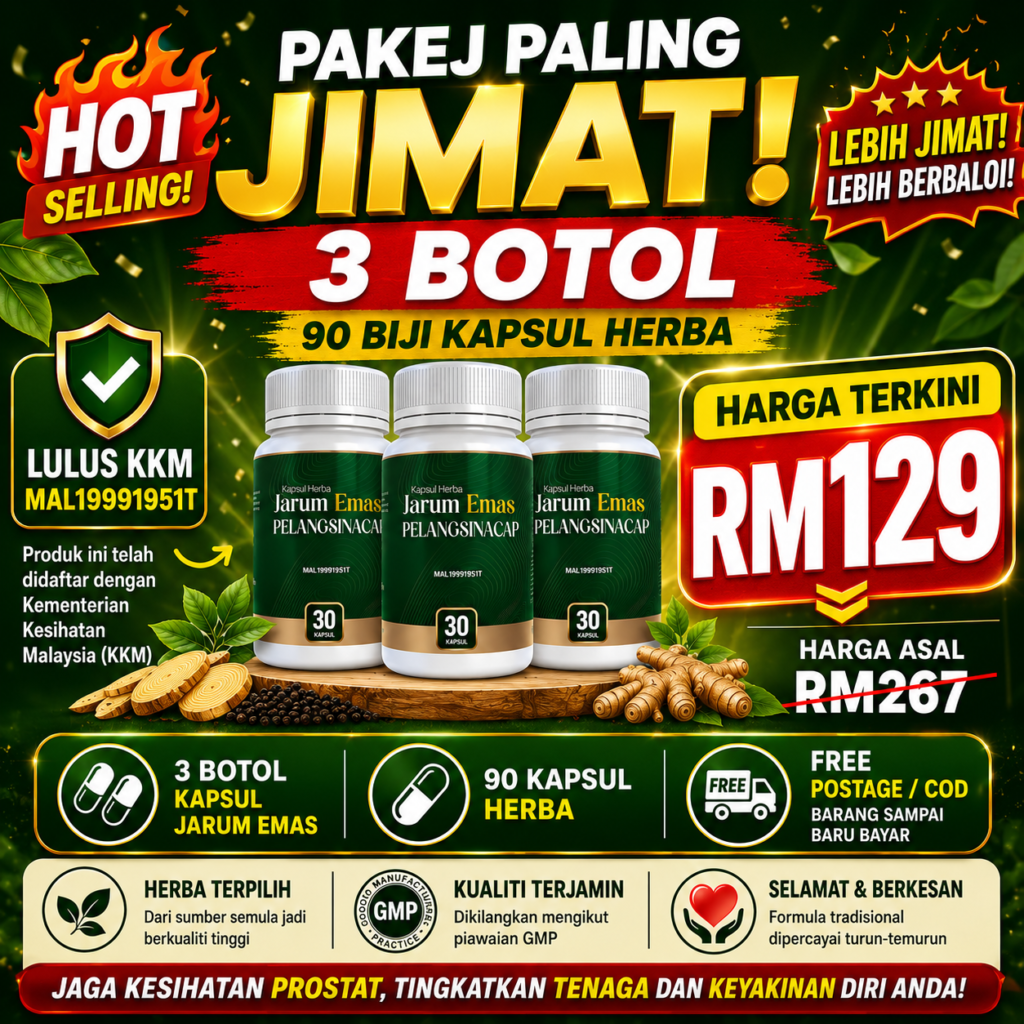 3 Botol Kapsul Jarum Emas - Rm129